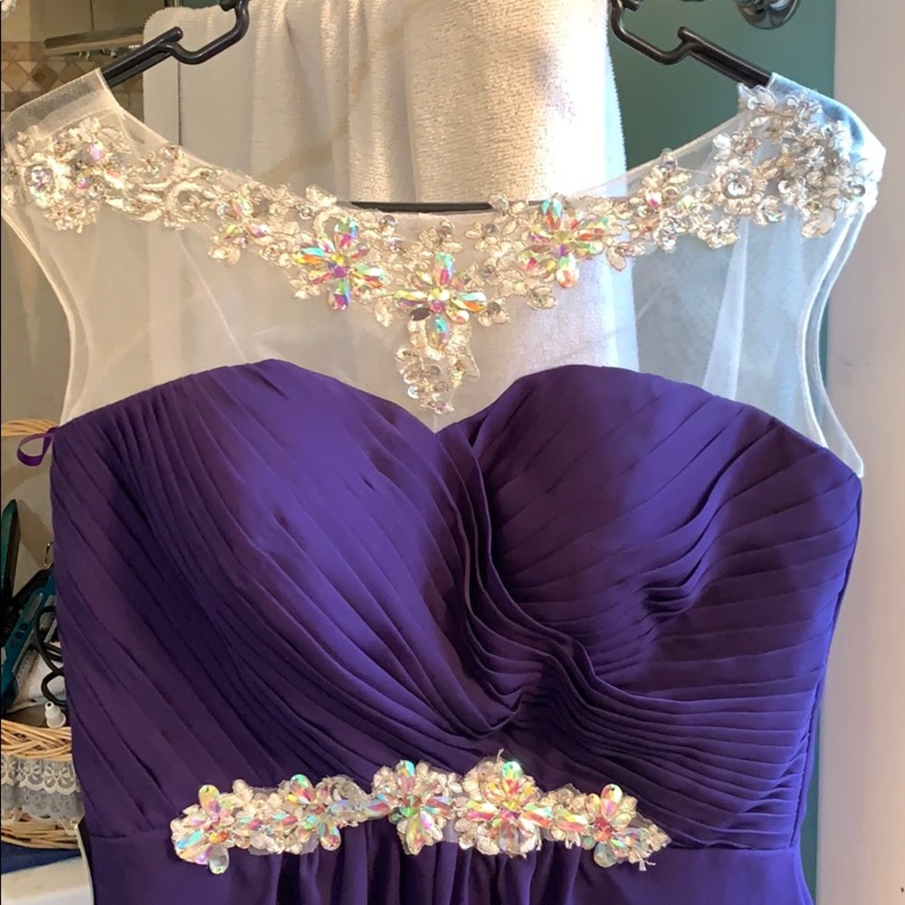 Lace Up Purple Formal Short Dress